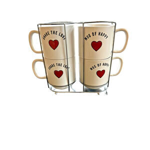 Sheffield Home Share The Love Mug of Happy Ceramic 16oz Mug Set 4 Mugs